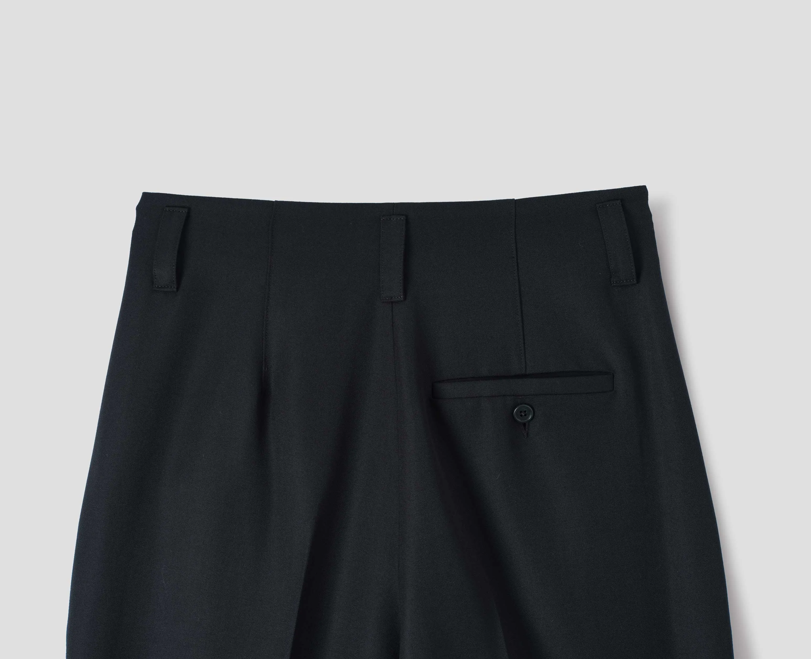 TWIN PLEAT TROUSER | BARATHEA WOOL BLEND
| BLACK sold by Margaret Howell product image thumbnail 4
