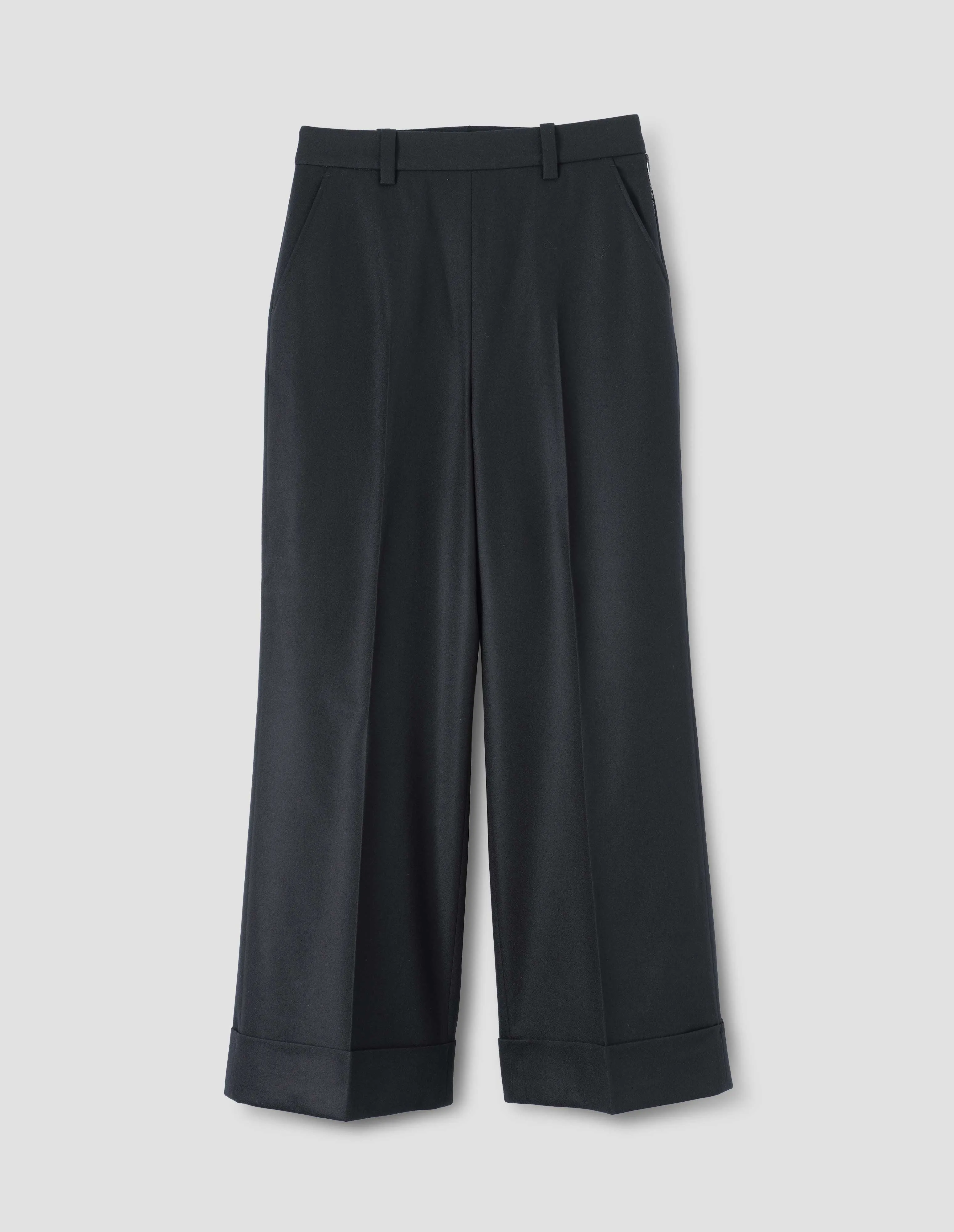 TURN UP SAILOR TROUSER | FLANNEL | DARK NAVY sold by Margaret Howell product image thumbnail 3