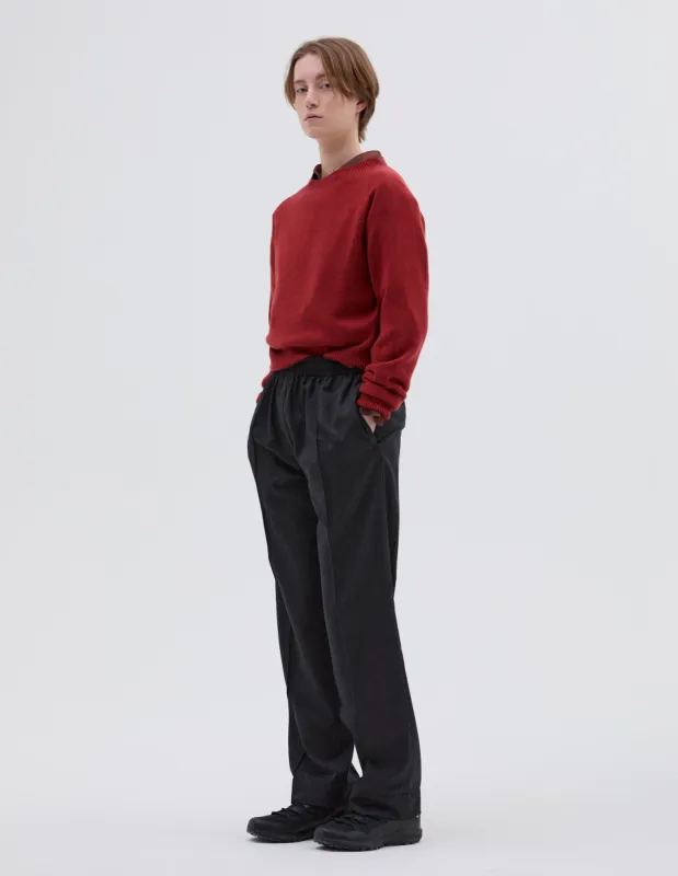 RELAXED PINTUCK TROUSER | FINE WOOL TWILL
 | CHARCOAL sold by Margaret Howell