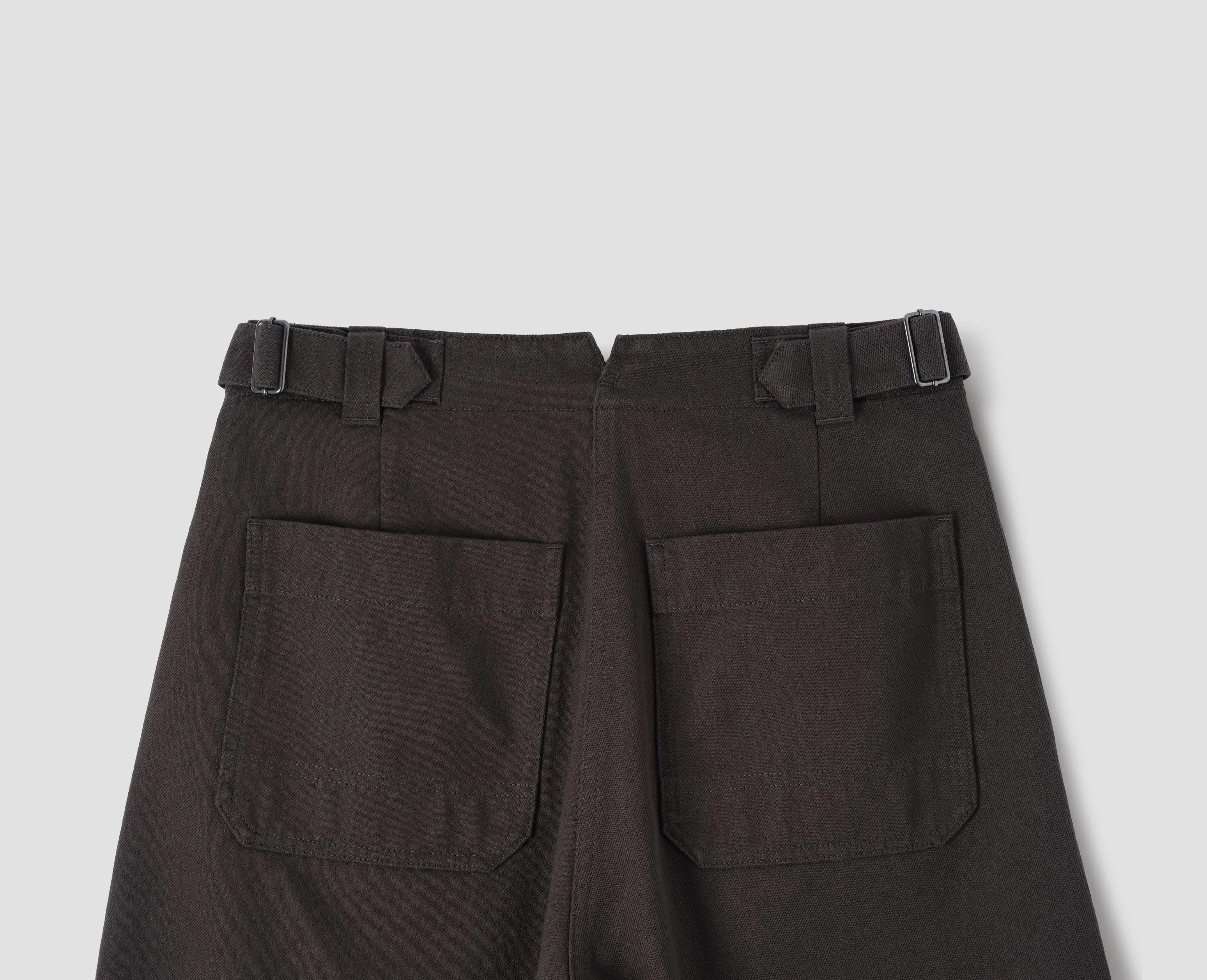 MHL. BARREL LEG TROUSER | RAISED COTTON DRILL | DARK BROWN sold by Margaret Howell product image thumbnail 5