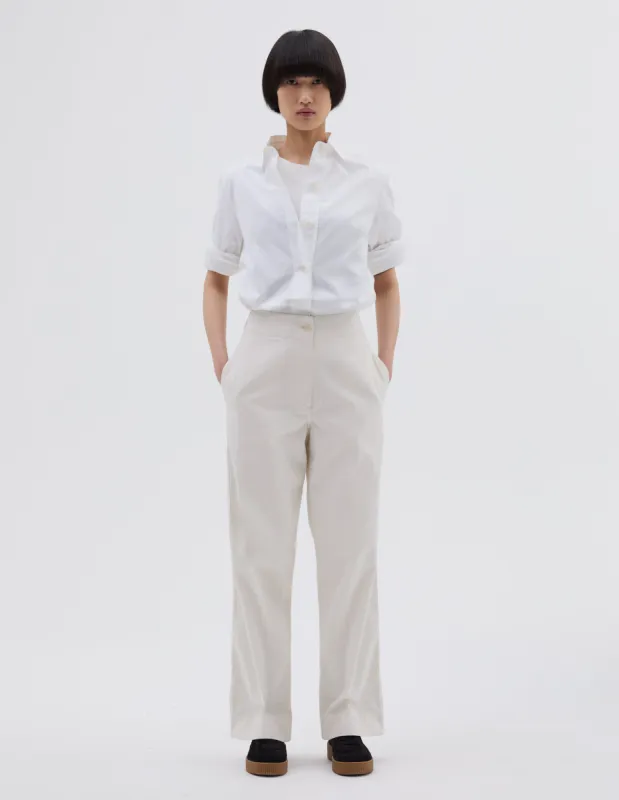 MHL. NAVAL TROUSER | DRY COTTON GABARDINE | OFF WHITE sold by Margaret Howell