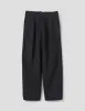 MHL. CINCH BACK TROUSER | COTTON WOOL DRILL | OFF BLACK sold by Margaret Howell