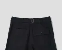 MHL. CINCH BACK TROUSER | COTTON WOOL DRILL | OFF BLACK sold by Margaret Howell