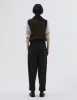 MHL. CINCH BACK TROUSER | COTTON WOOL DRILL | OFF BLACK sold by Margaret Howell