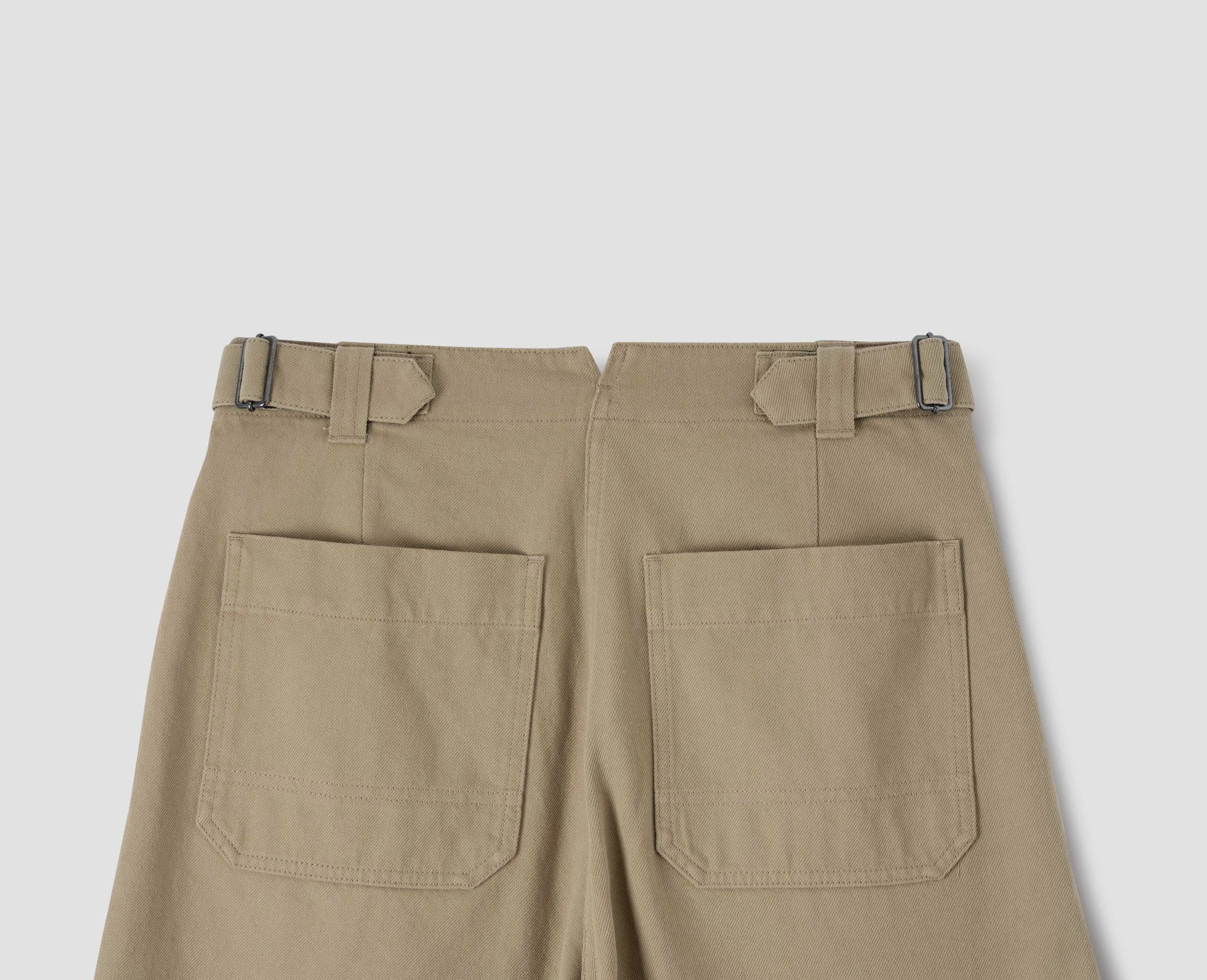 MHL. BARREL LEG TROUSER | RAISED COTTON DRILL | STONE sold by Margaret Howell product image thumbnail 5