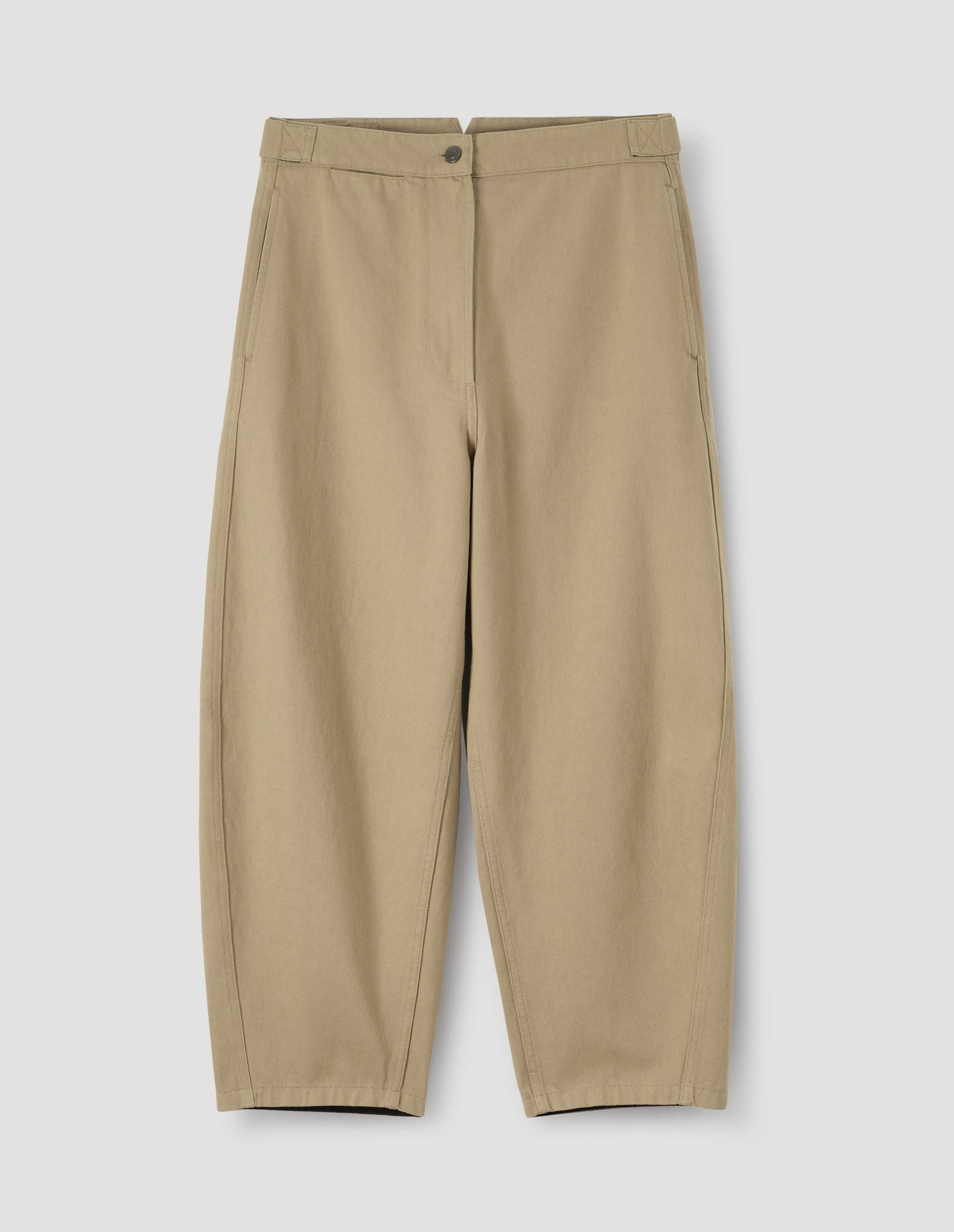 MHL. BARREL LEG TROUSER | RAISED COTTON DRILL | STONE sold by Margaret Howell product image thumbnail 4