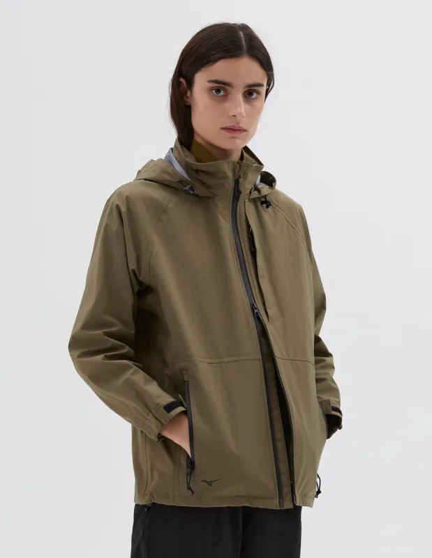 MIZUNO RAIN JACKET | NYLON POPLIN | LIGHT KHAKI sold by Margaret Howell
