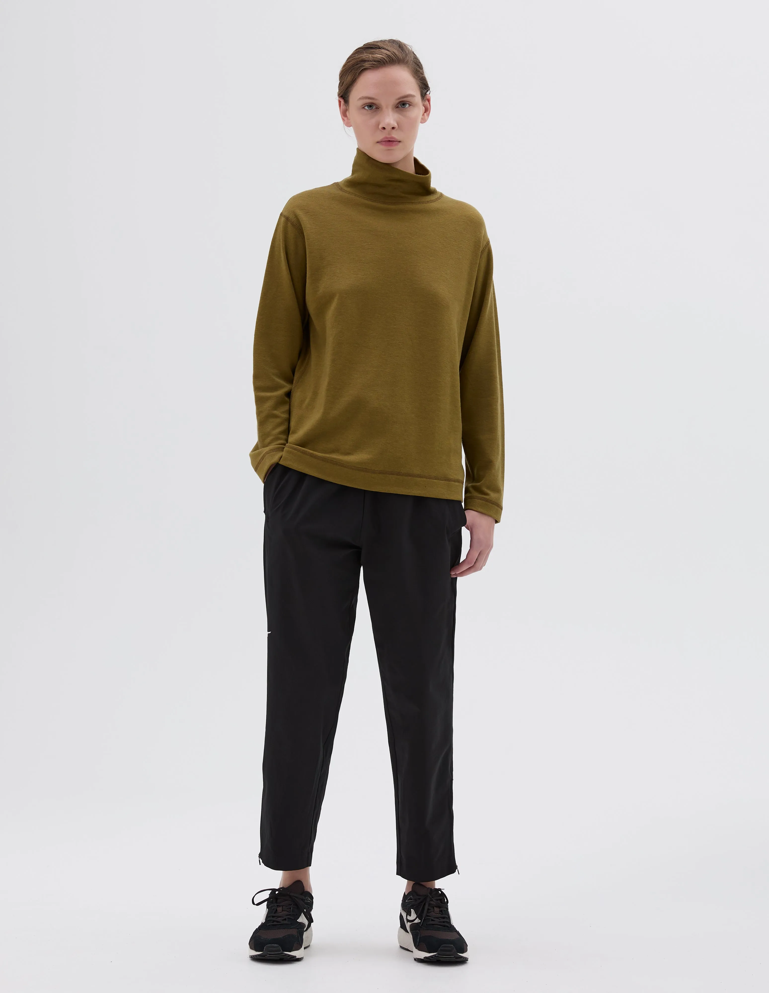 MIZUNO THERMAL FUNNEL NECK | BREATH THERMO WOOL JERSEY | OCHRE sold by Margaret Howell product image thumbnail 2