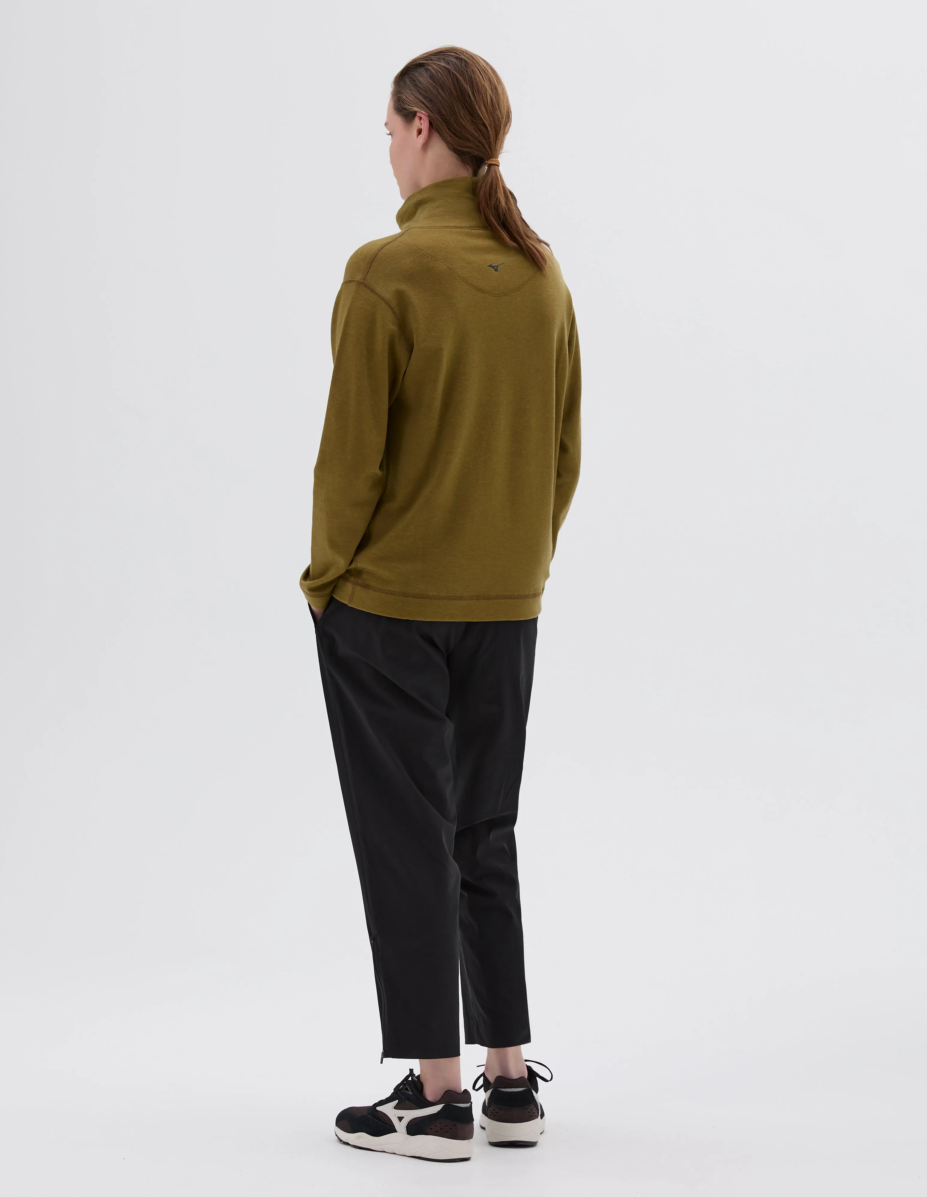 MIZUNO THERMAL FUNNEL NECK | BREATH THERMO WOOL JERSEY | OCHRE sold by Margaret Howell product image thumbnail 3