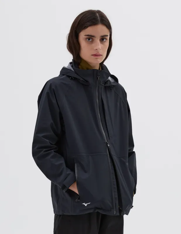 MIZUNO RAIN JACKET | NYLON POPLIN | BLACK sold by Margaret Howell