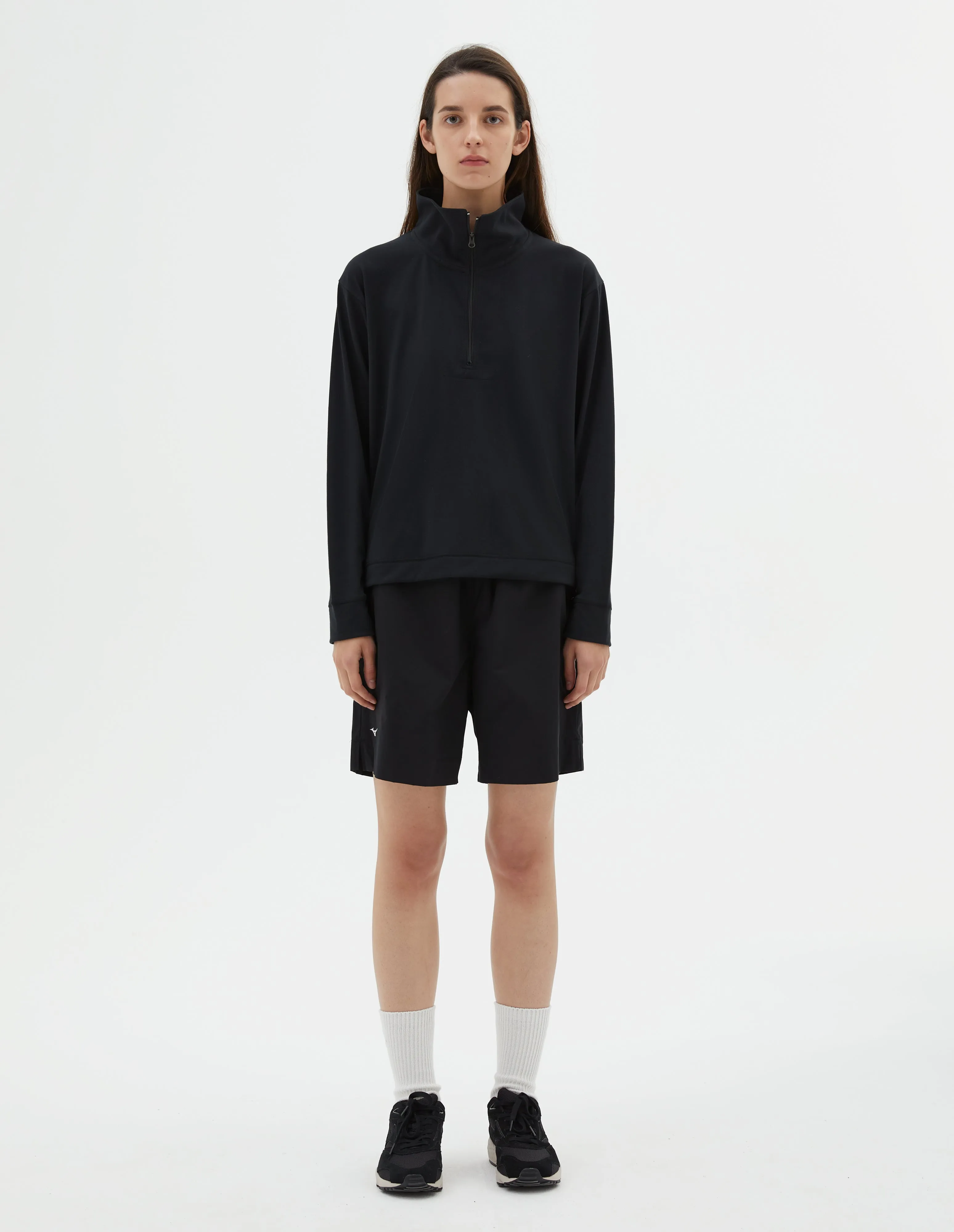 MIZUNO HALF ZIP SWEATSHIRT | RECYCLED POLYESTER JERSEY | BLACK sold by Margaret Howell product image thumbnail 2