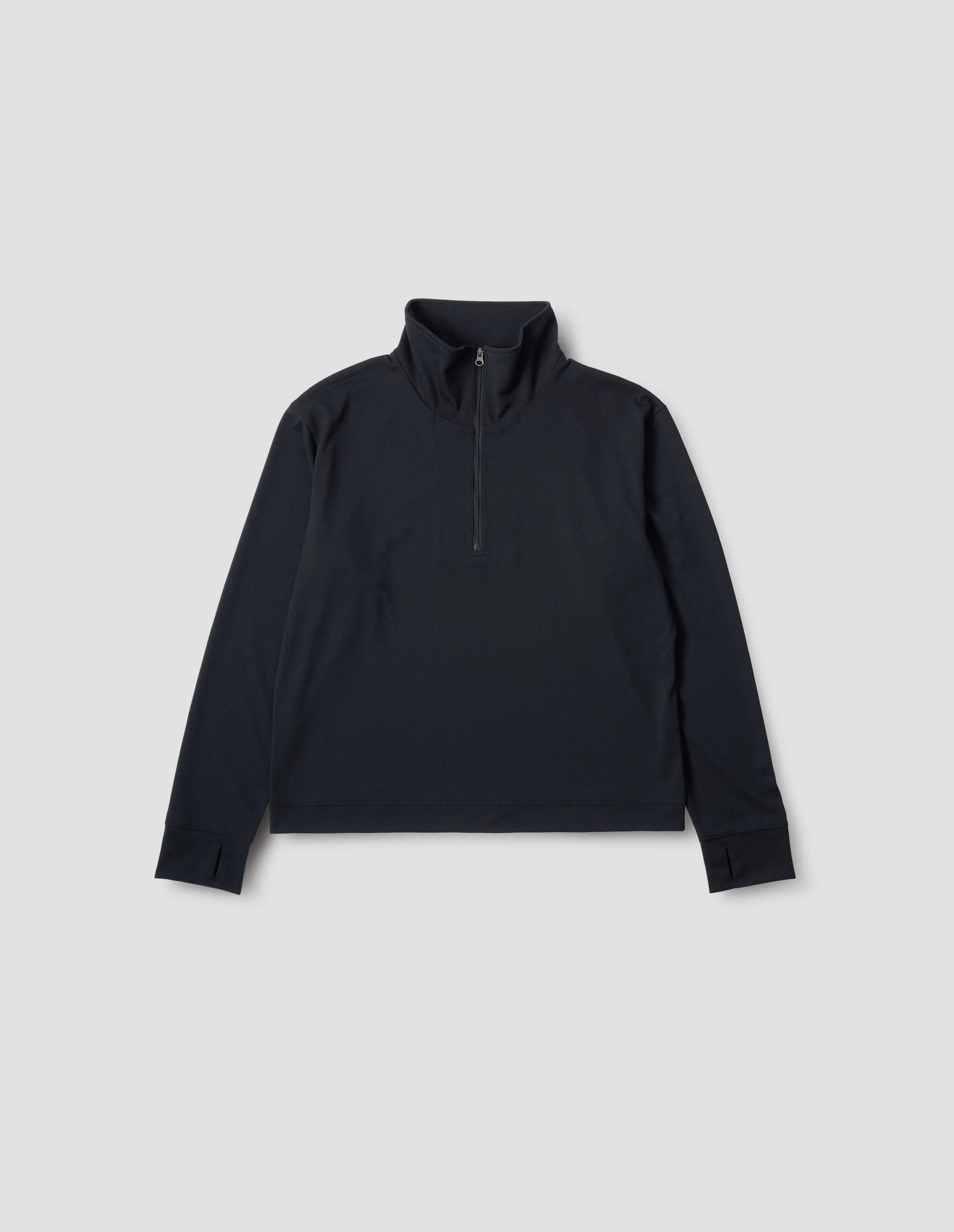 MIZUNO HALF ZIP SWEATSHIRT | RECYCLED POLYESTER JERSEY | BLACK sold by Margaret Howell product image thumbnail 4
