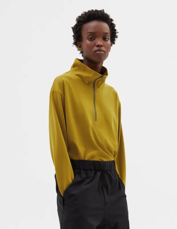 MIZUNO HALF ZIP SWEATSHIRT | RECYCLED POLYESTER JERSEY | TURMERIC made by Margaret Howell