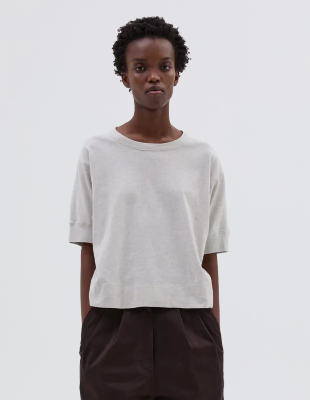 MHL. GYM T SHIRT | DRY COTTON MELANGE JERSEY | OFF WHITE sold by Margaret Howell