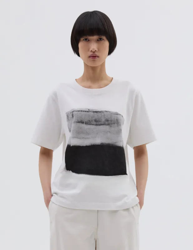MHL. ABSTRACT STRIPE T SHIRT | MATTE JERSEY | OFF WHITE sold by Margaret Howell