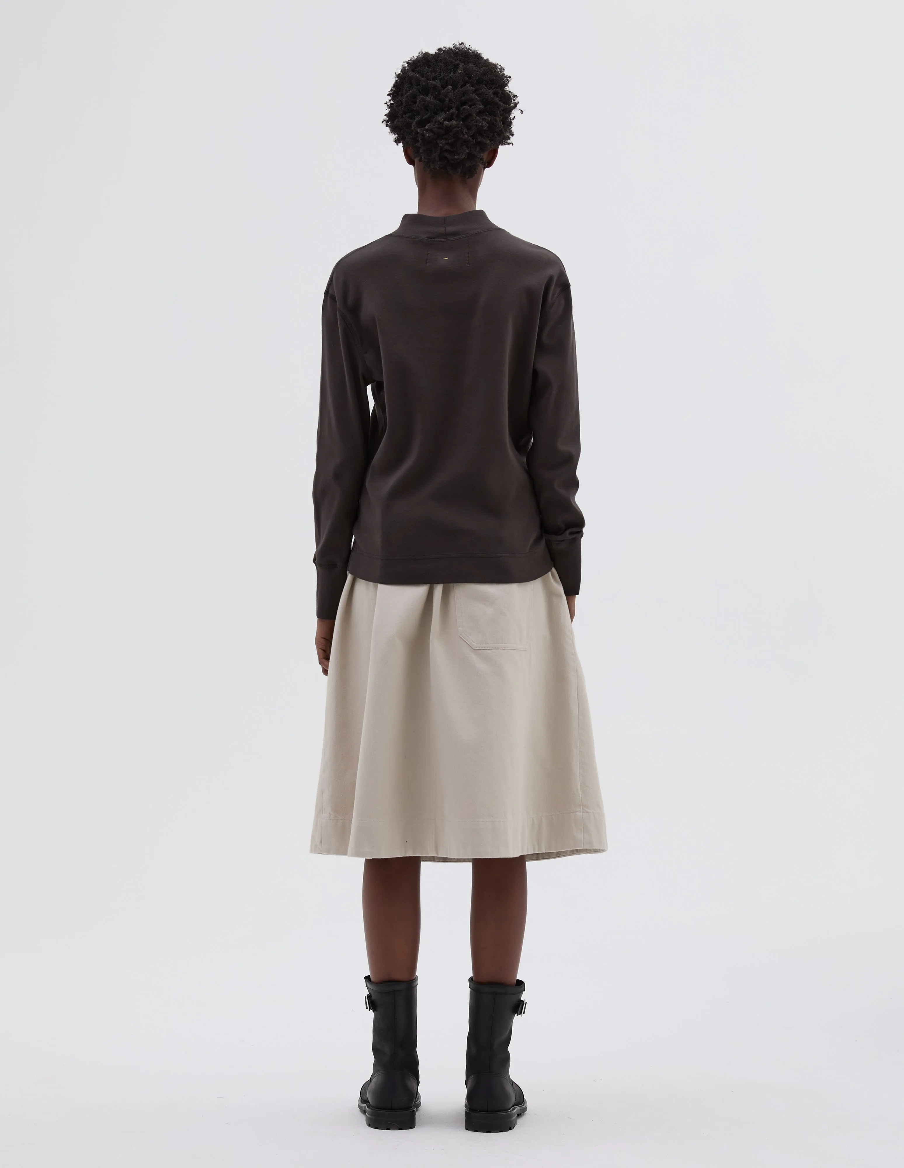 MHL. HIGH NECK THERMAL | COTTON THERMAL JERSEY | EBONY sold by Margaret Howell product image thumbnail 3
