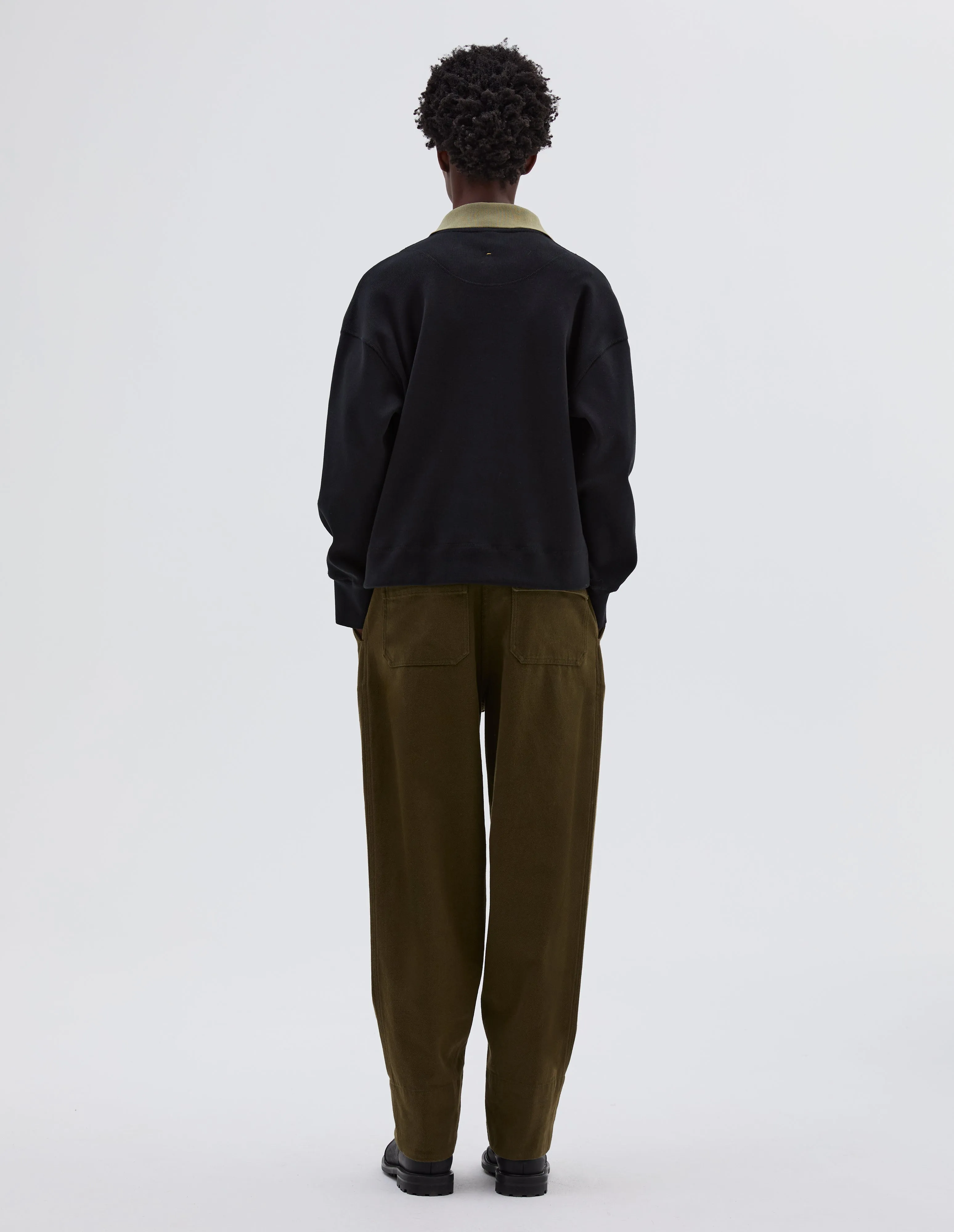 MHL. ZIP POLO | DRY COTTON RIB | BLACK sold by Margaret Howell product image thumbnail 3