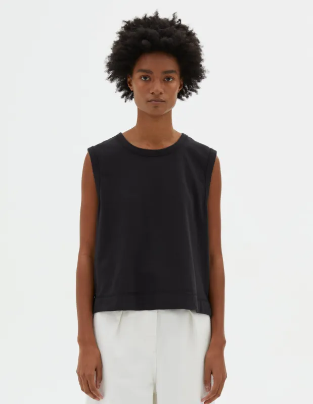 MHL. TANK TOP | MATTE JERSEY | BLACK sold by Margaret Howell