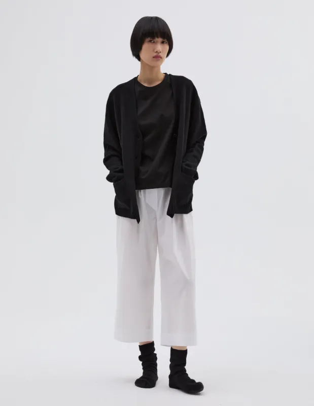 SEAMLESS BED CARDIGAN | MERINO CASHMERE | BLACK sold by Margaret Howell