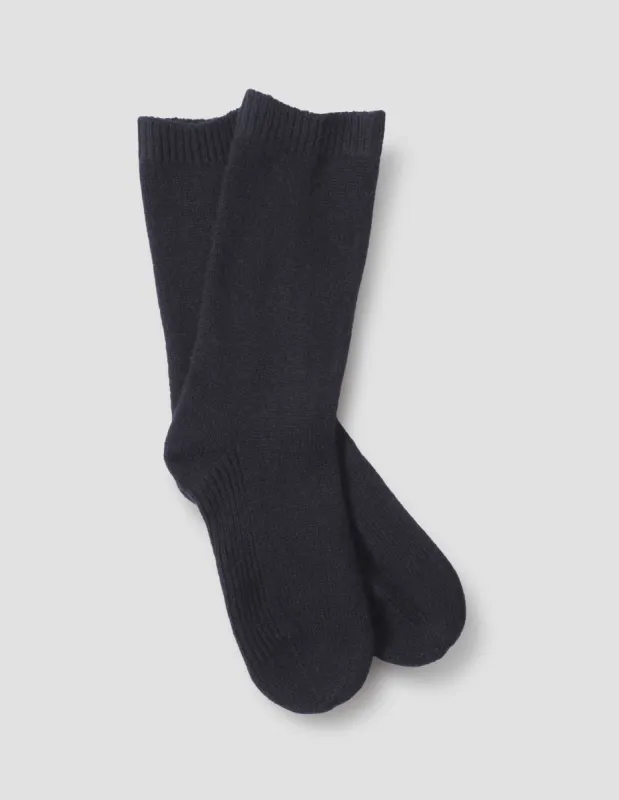 BED SOCK | MERINO CASHMERE | BLACK sold by Margaret Howell