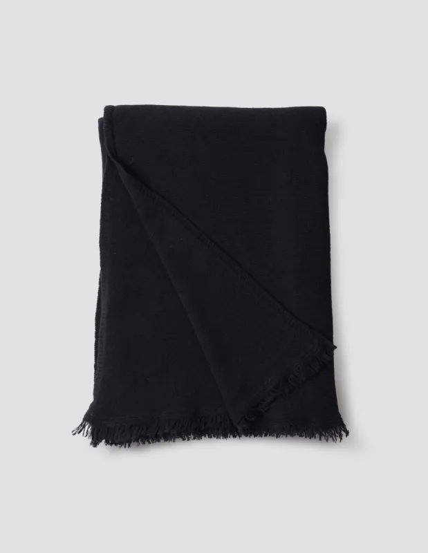 BED SHAWL | MERINO CASHMERE | BLACK sold by Margaret Howell