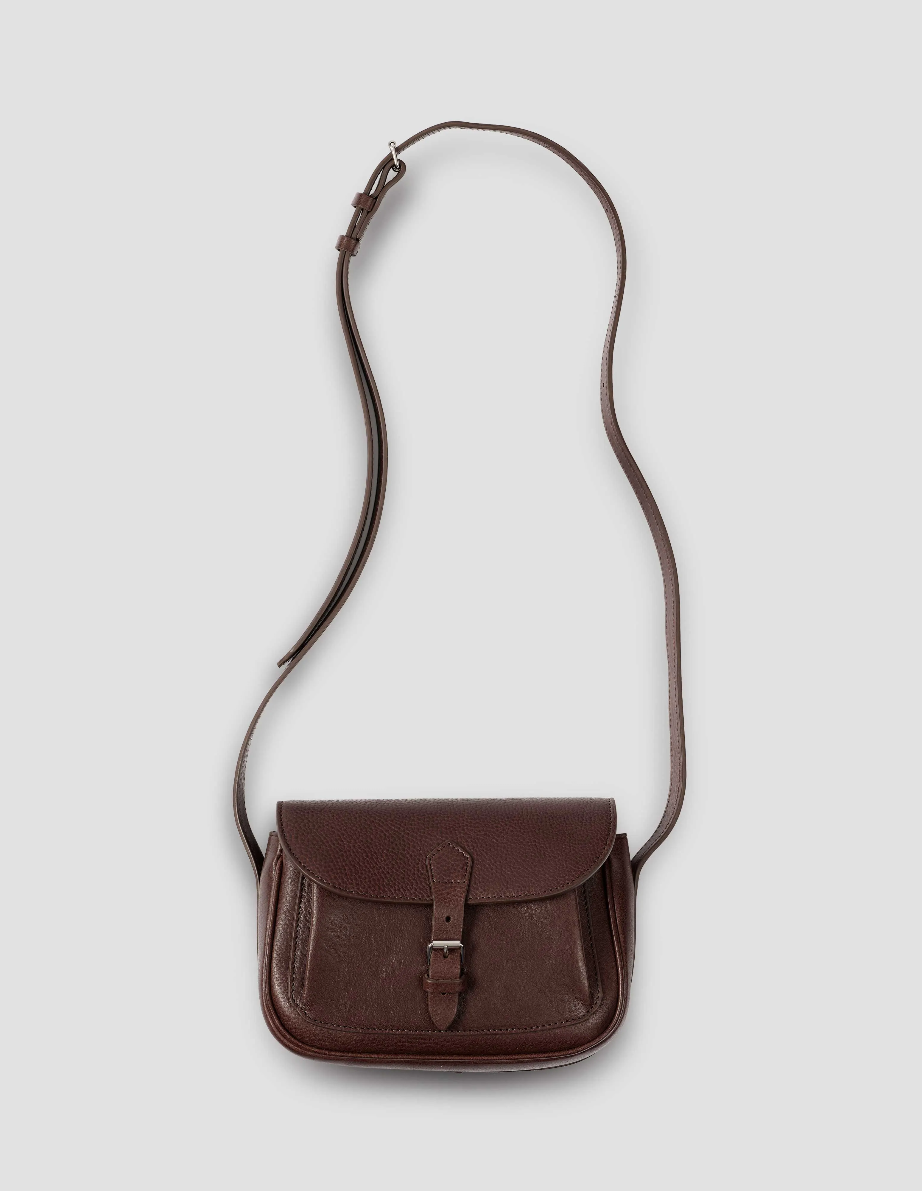 SMALL PLEAT POCKET SATCHEL | FINE GRAIN LEATHER | BROWN sold by Margaret Howell product image thumbnail 2