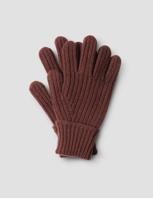 TEXTURED RIB GLOVE | MERINO CASHMERE | AMBER sold by Margaret Howell
