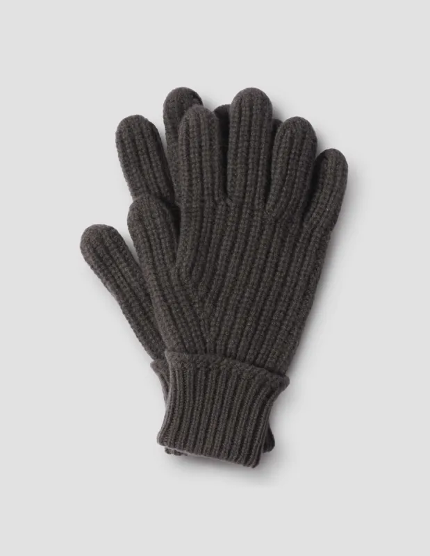 TEXTURED RIB GLOVE | MERINO CASHMERE | SLATE GREEN sold by Margaret Howell