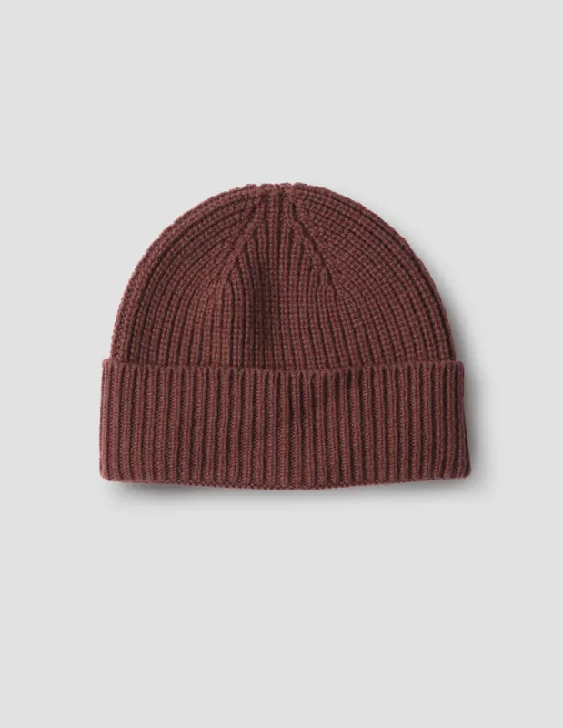 TEXTURED RIB BEANIE | MERINO CASHMERE | AMBER sold by Margaret Howell