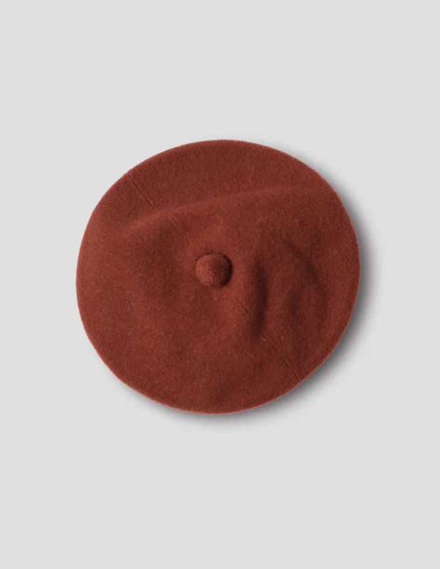 FELTED POM POM BERET | MERINO CASHMERE | HARISSA sold by Margaret Howell