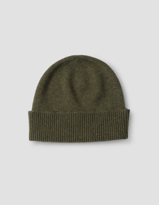 FINE GAUGE BEANIE | CASHMERE | KHAKI sold by Margaret Howell