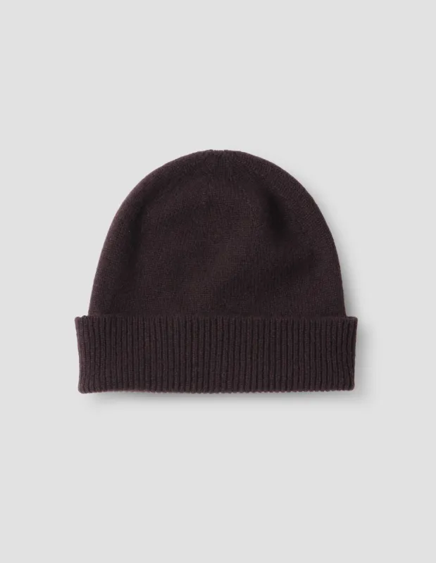 FINE GAUGE BEANIE | CASHMERE | RICH BROWN sold by Margaret Howell