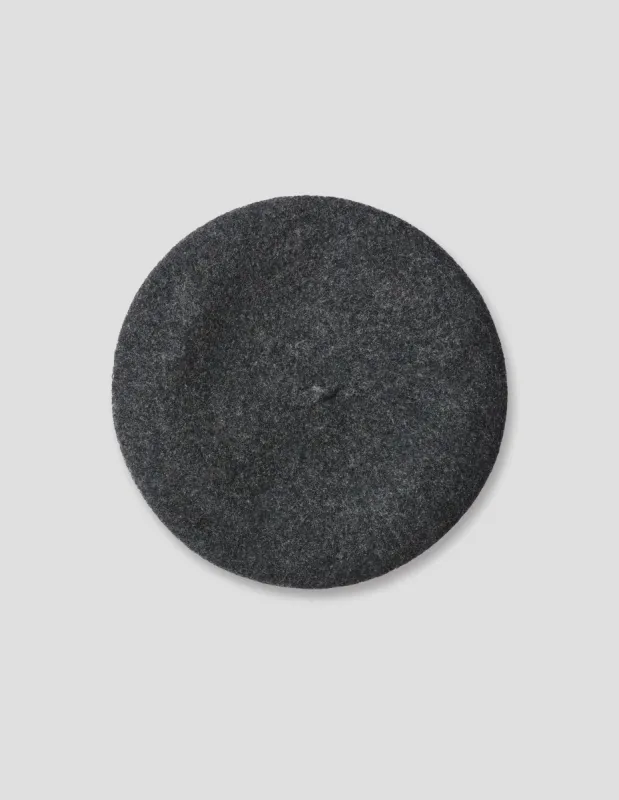 MHL. WOOL BERET | FELTED WOOL | CHARCOAL sold by Margaret Howell