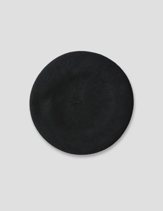 MHL. WOOL BERET | FELTED WOOL | BLACK sold by Margaret Howell