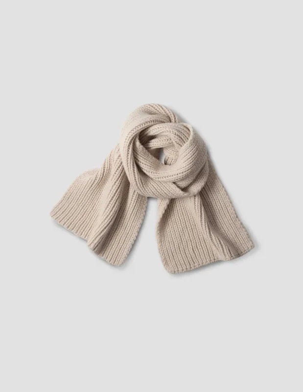 CHUNKY RIB SCARF | MERINO CASHMERE | CREAM sold by Margaret Howell