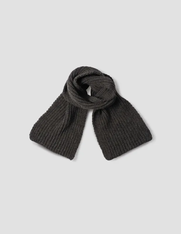 MHL. HEAVY RIB SCARF | BRITISH WOOL | GRAPHITE sold by Margaret Howell