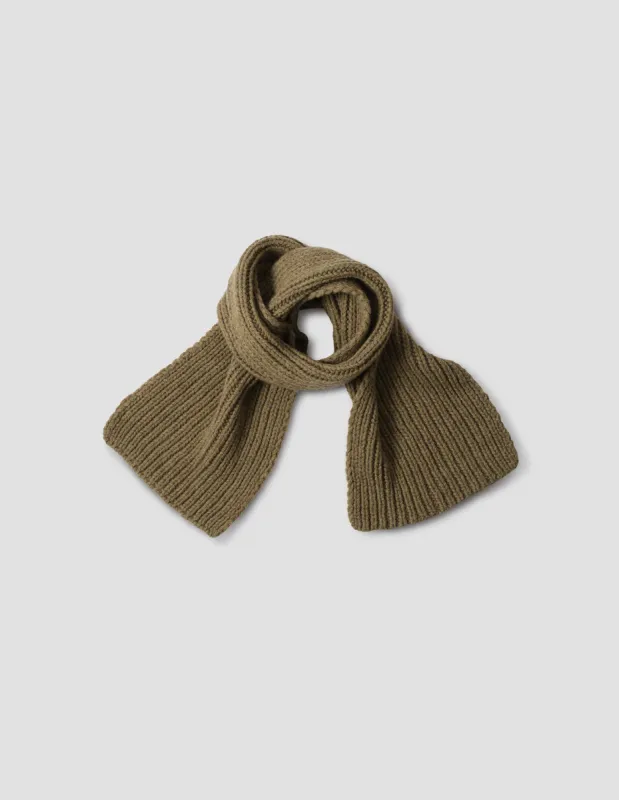 MHL. HEAVY RIB SCARF | BRITISH WOOL | OLIVE sold by Margaret Howell