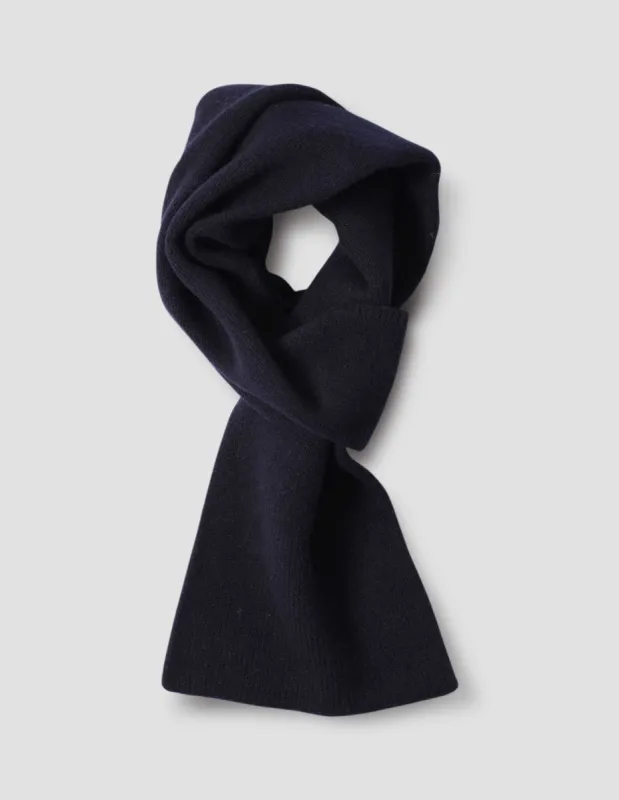 MHL. PULL THROUGH SCARF | LAMBSWOOL | DARK NAVY sold by Margaret Howell