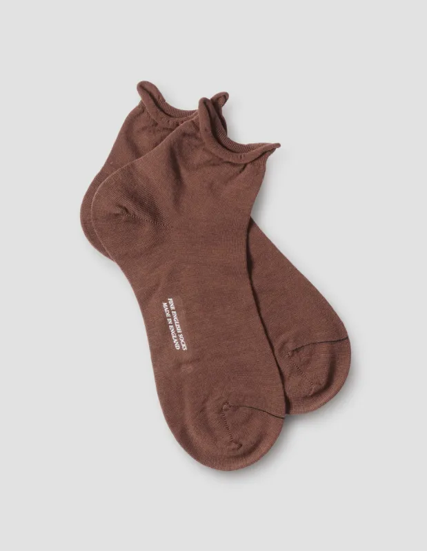 BOBBY SOCK | FINE MERINO | CONKER sold by Margaret Howell