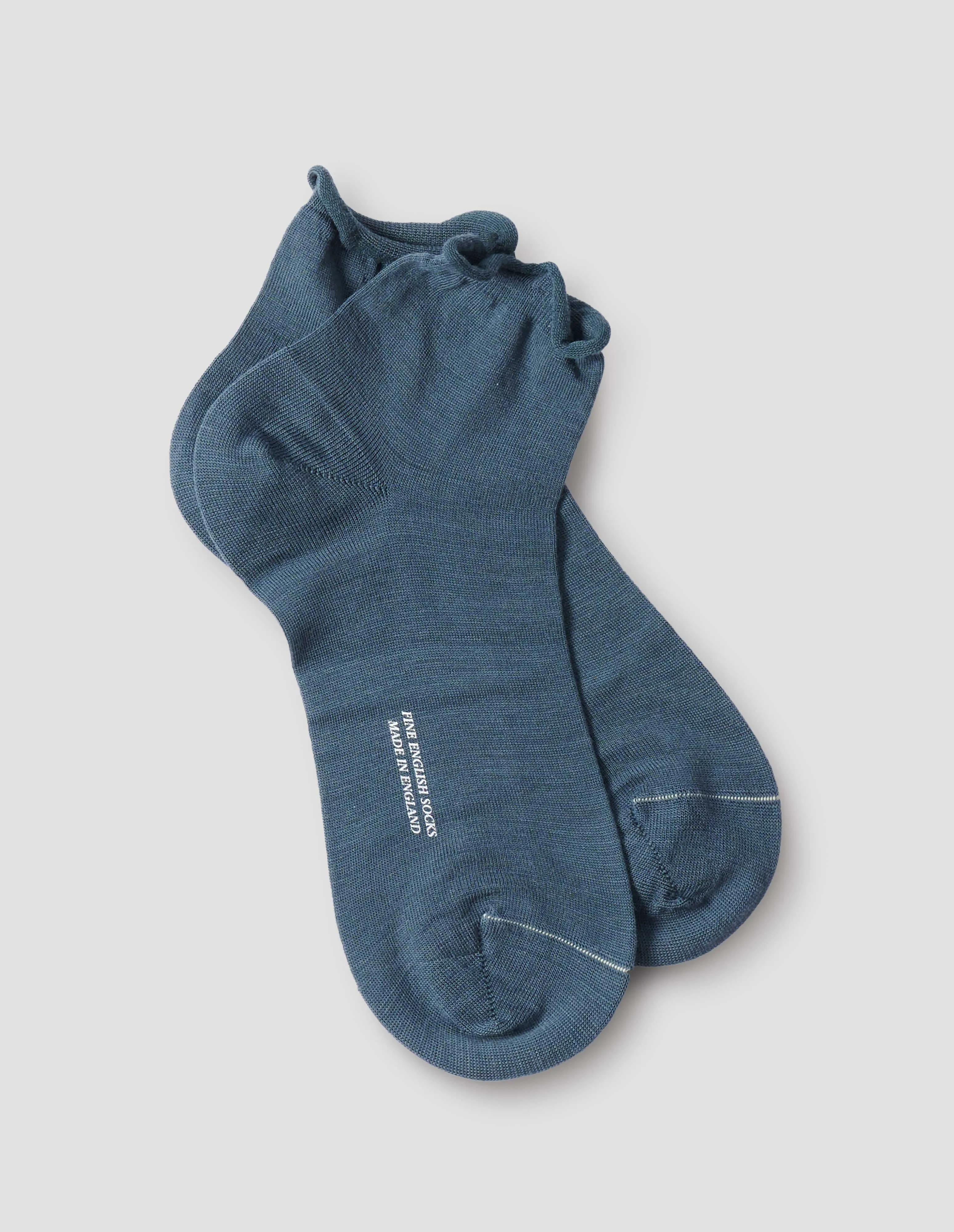 BOBBY SOCK | FINE MERINO | STEEL BLUE sold by Margaret Howell