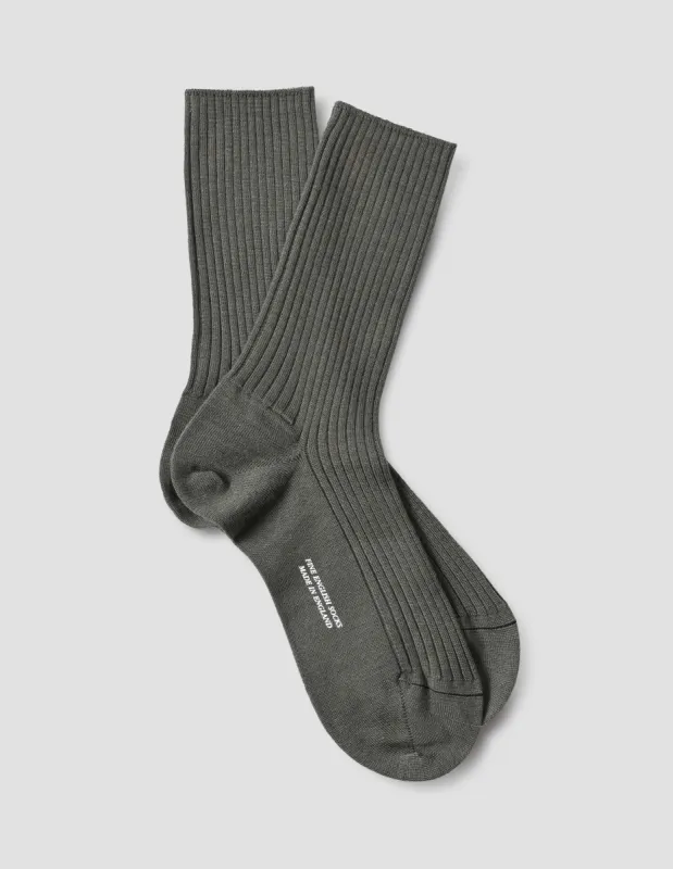 FULL RIB SOCK  | FINE MERINO | DARK SAGE sold by Margaret Howell