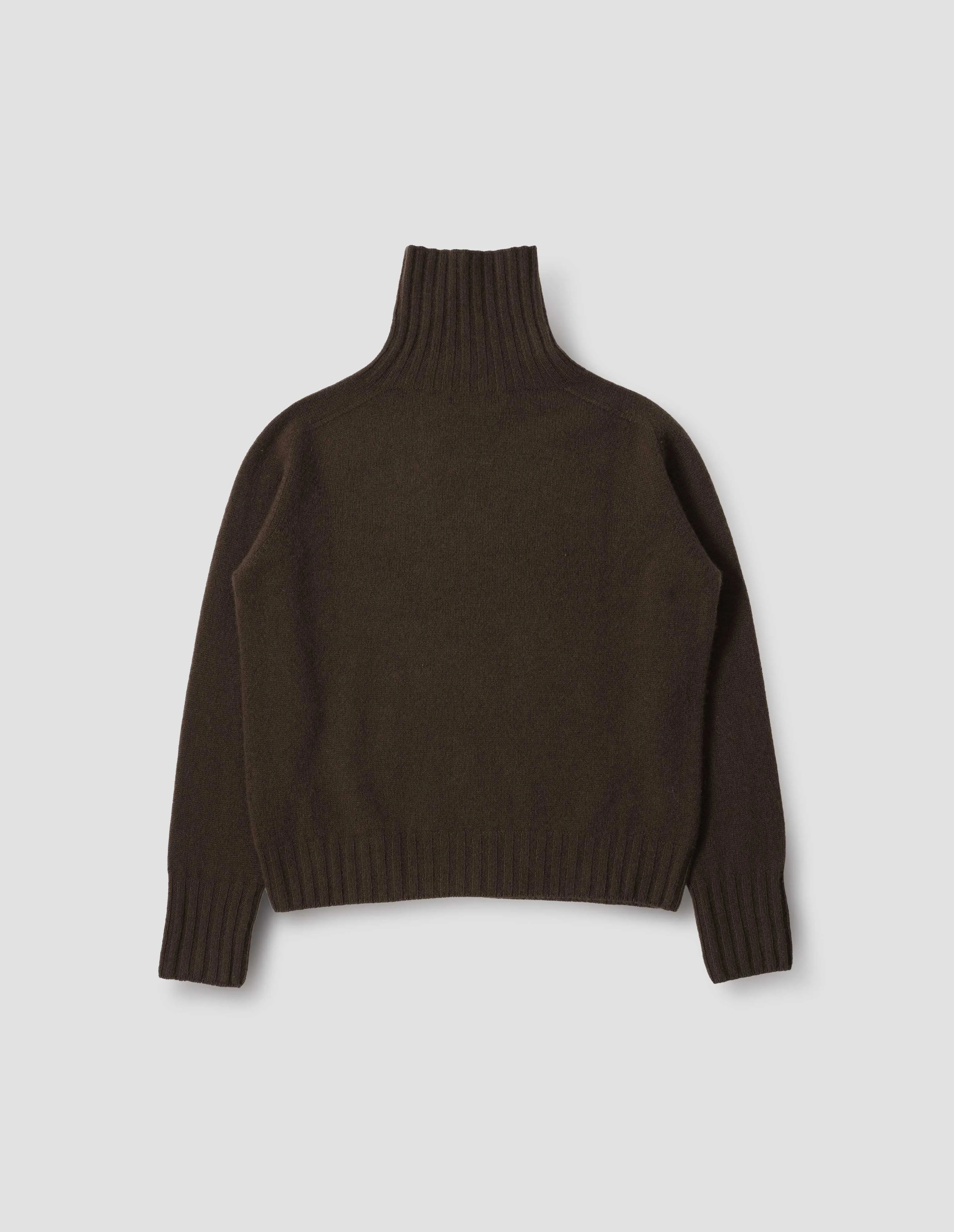 WIDE ROLL NECK | CASHMERE | BITTER CHOCOLATE sold by Margaret Howell product image thumbnail 4