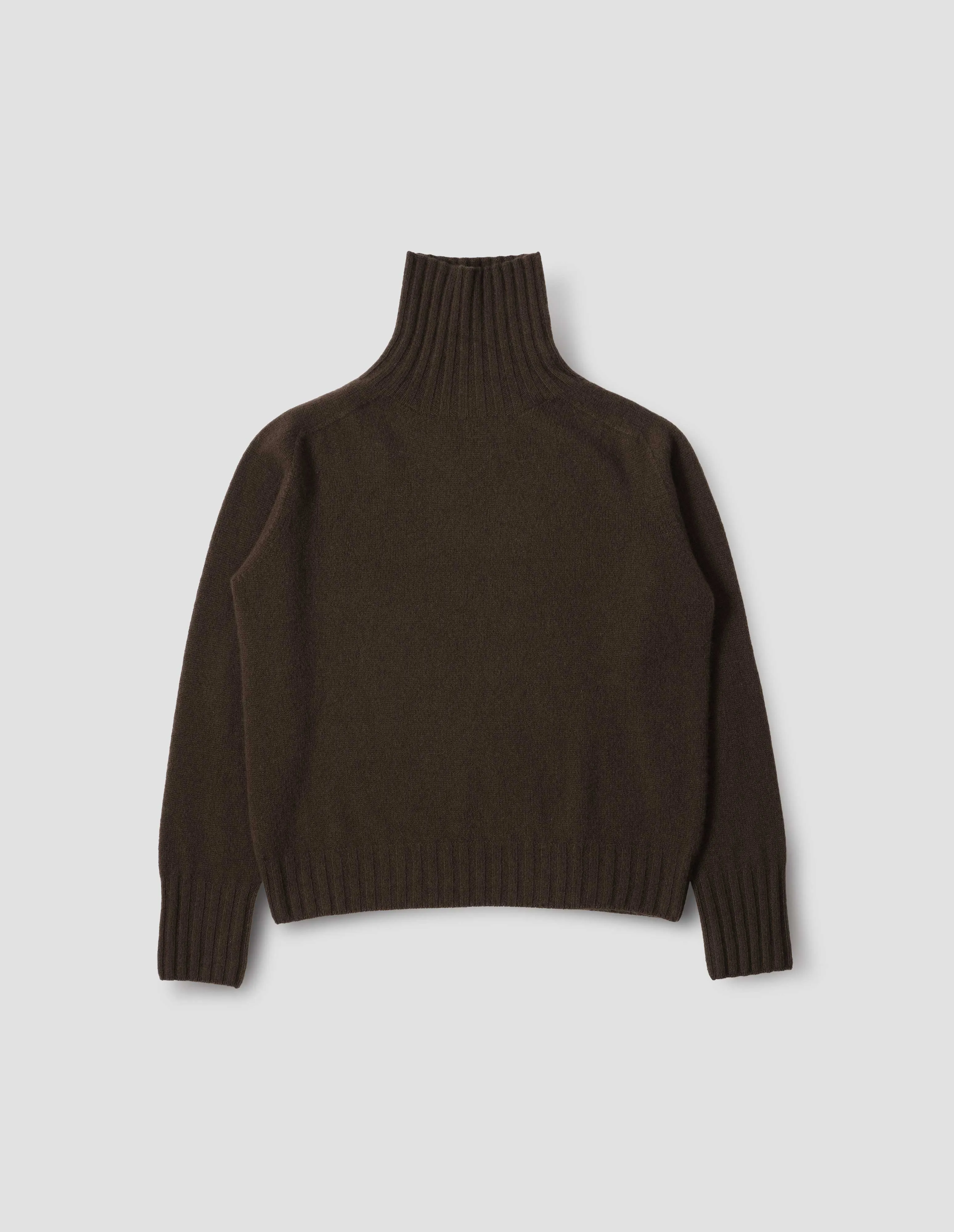 WIDE ROLL NECK | CASHMERE | BITTER CHOCOLATE sold by Margaret Howell product image thumbnail 5