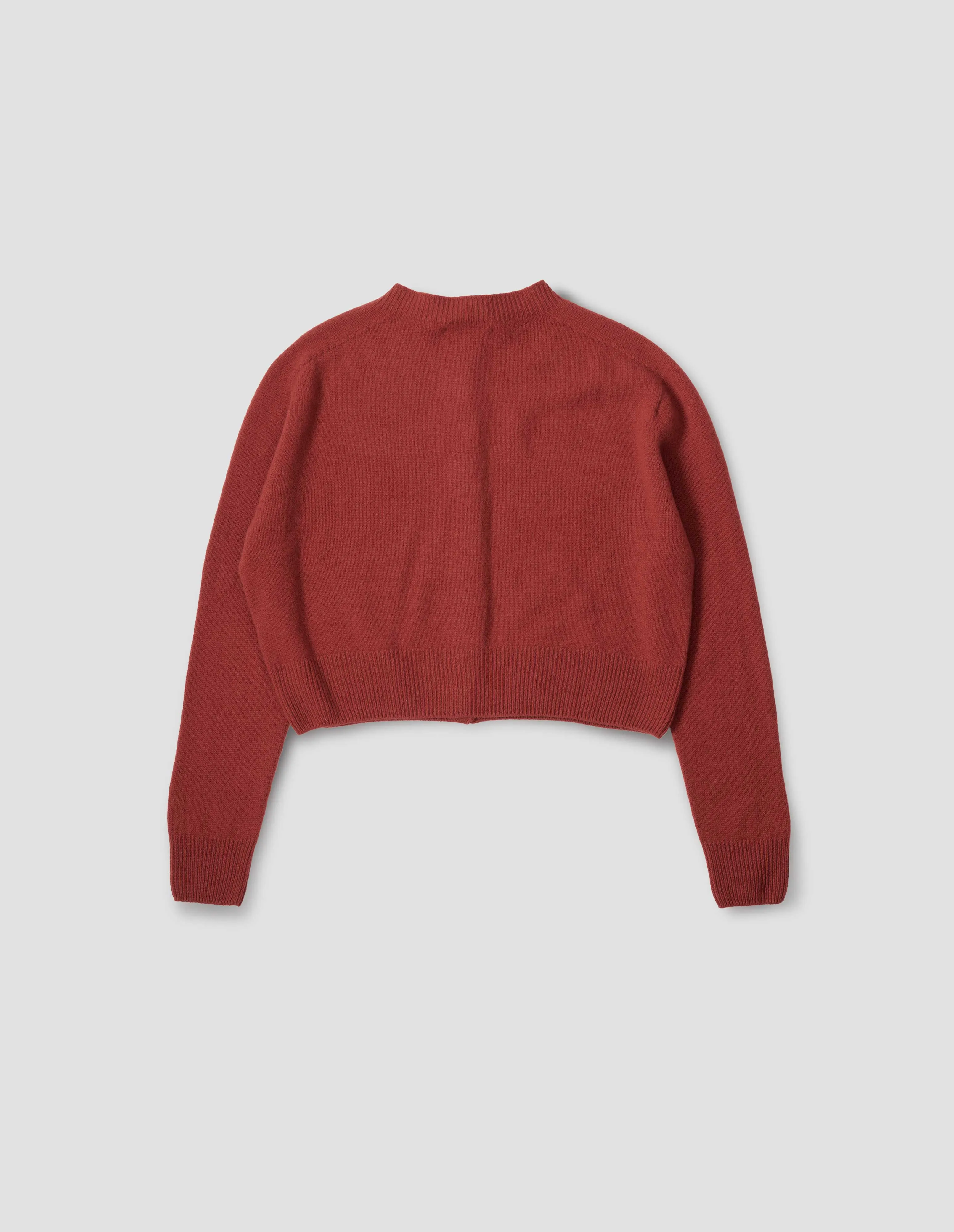 SMALL CREW NECK CARDIGAN | MERINO CASHMERE | CARMINE sold by Margaret Howell product image thumbnail 5