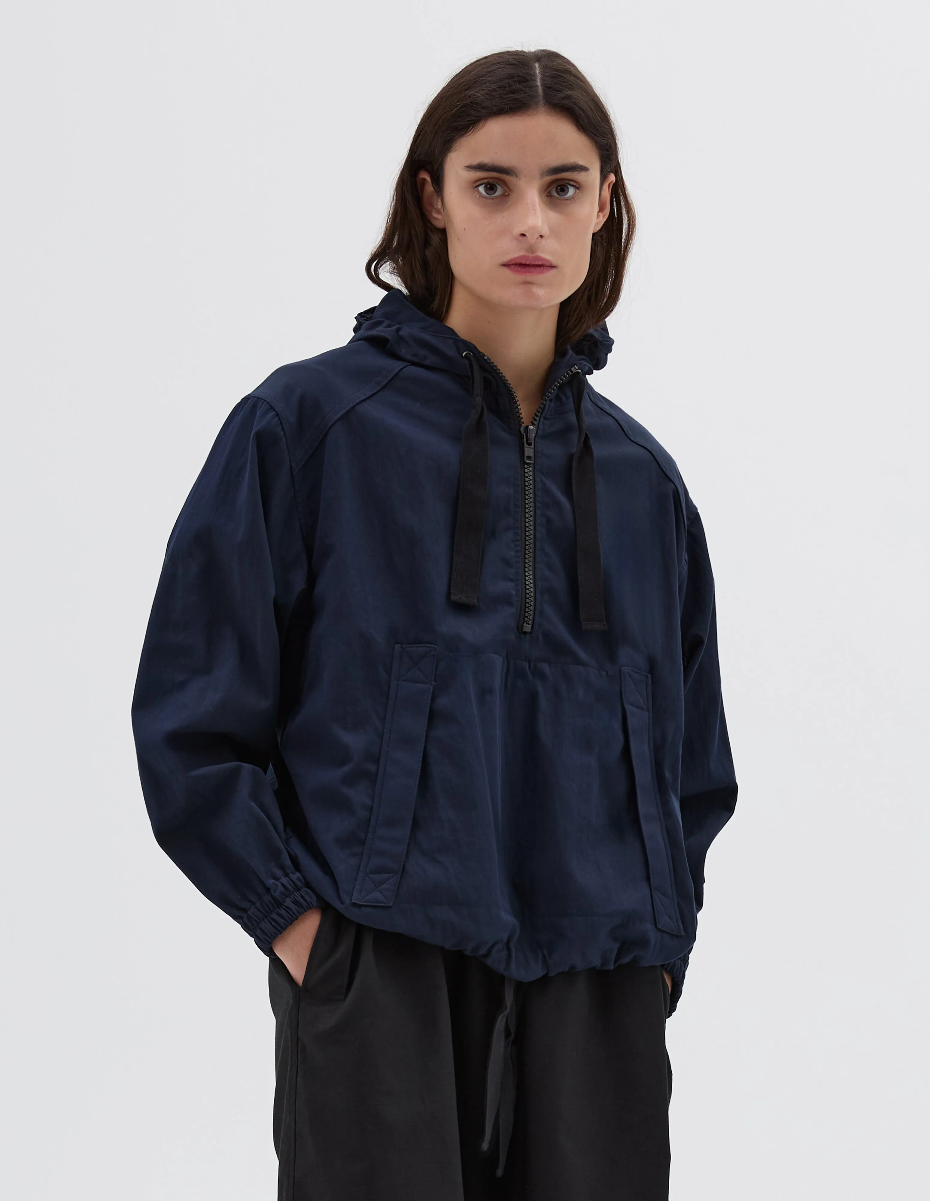 MHL. HOODED WINDCHEATER | PROOFED COTTON NYLON | NAVY sold by Margaret Howell product image thumbnail 2