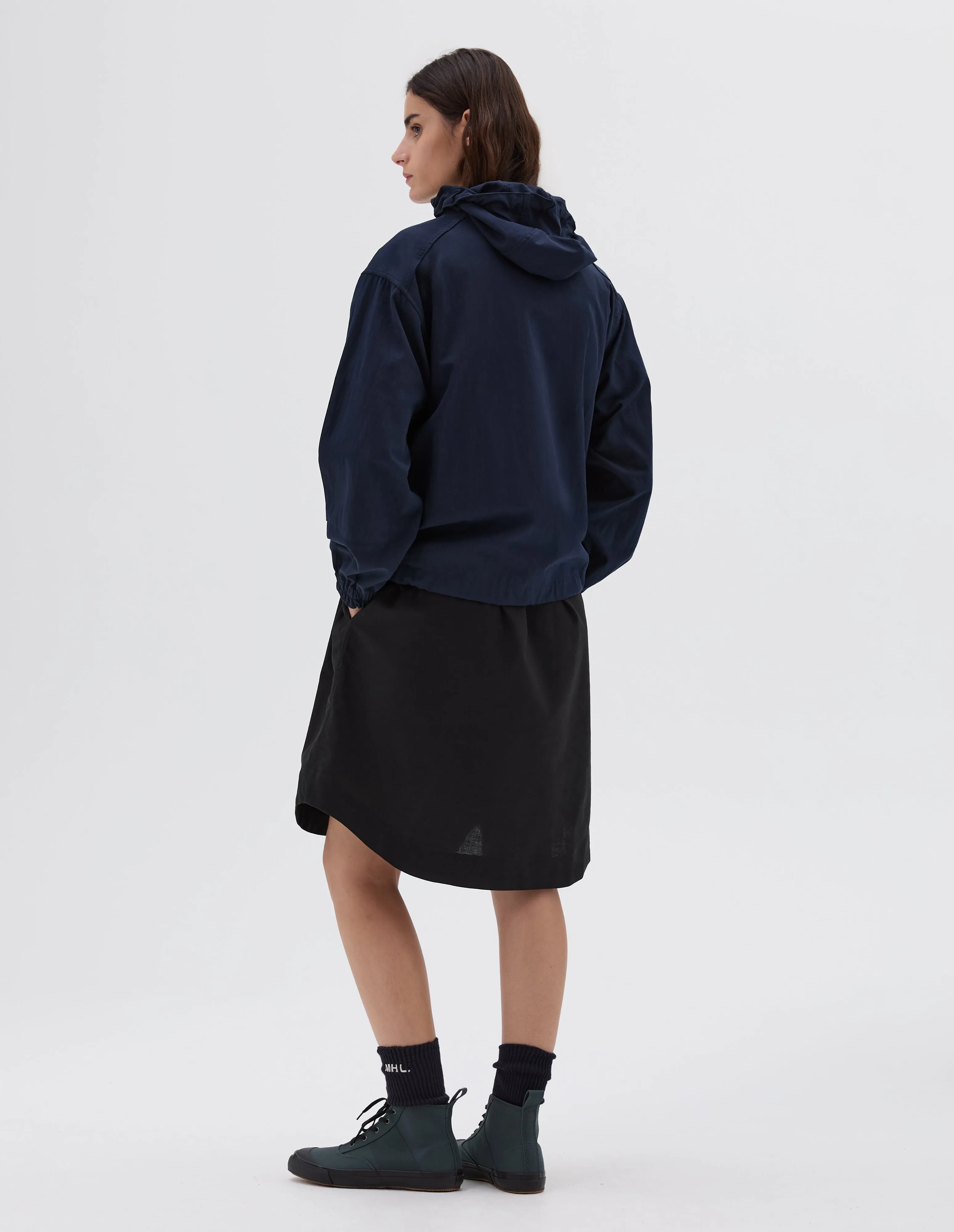 MHL. HOODED WINDCHEATER | PROOFED COTTON NYLON | NAVY sold by Margaret Howell product image thumbnail 3