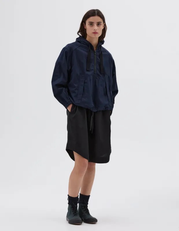 MHL. HOODED WINDCHEATER | PROOFED COTTON NYLON | NAVY made by Margaret Howell