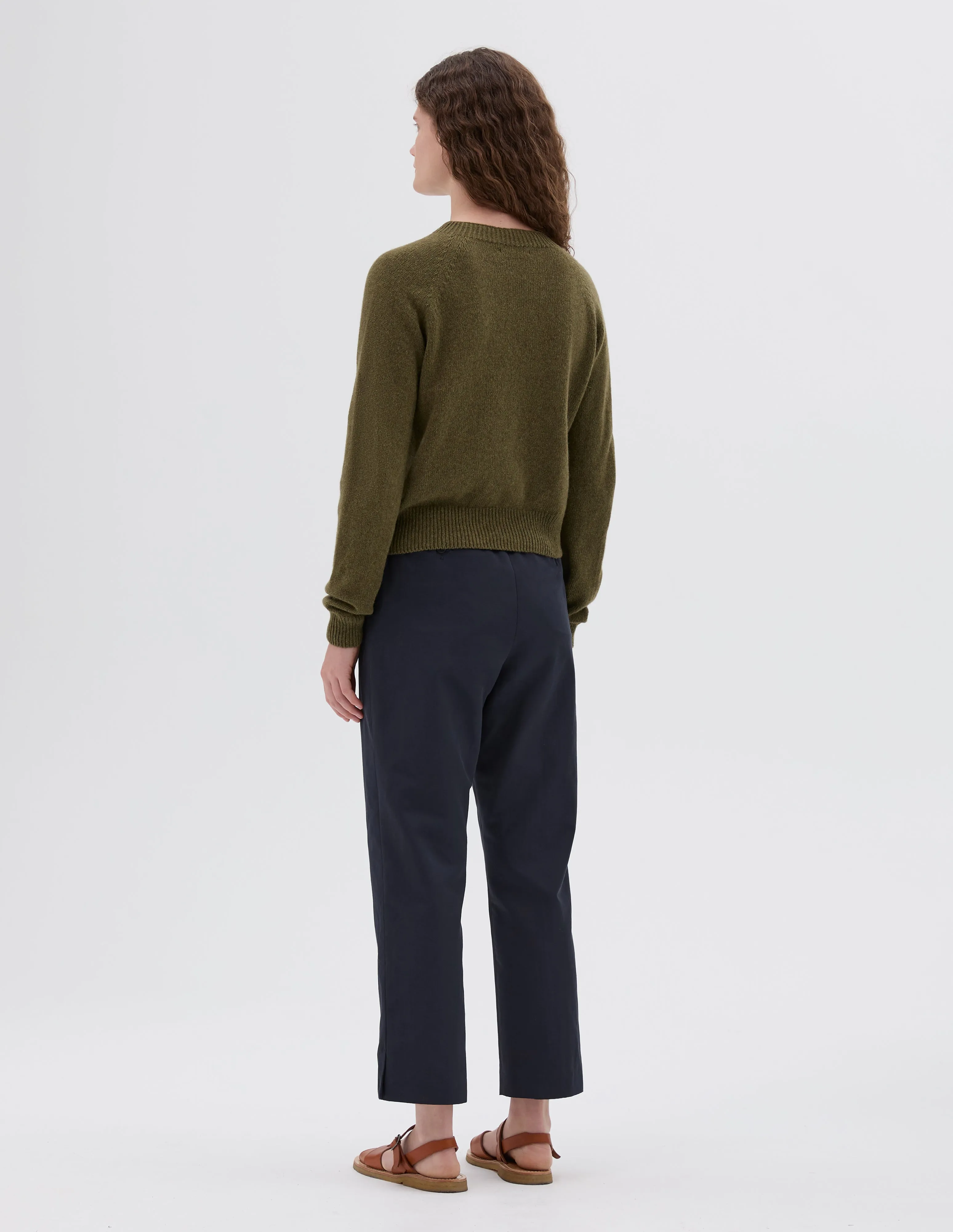 SHORT CLASSIC CREW NECK | ALPACA YAK | JUNIPER GREEN sold by Margaret Howell product image thumbnail 3