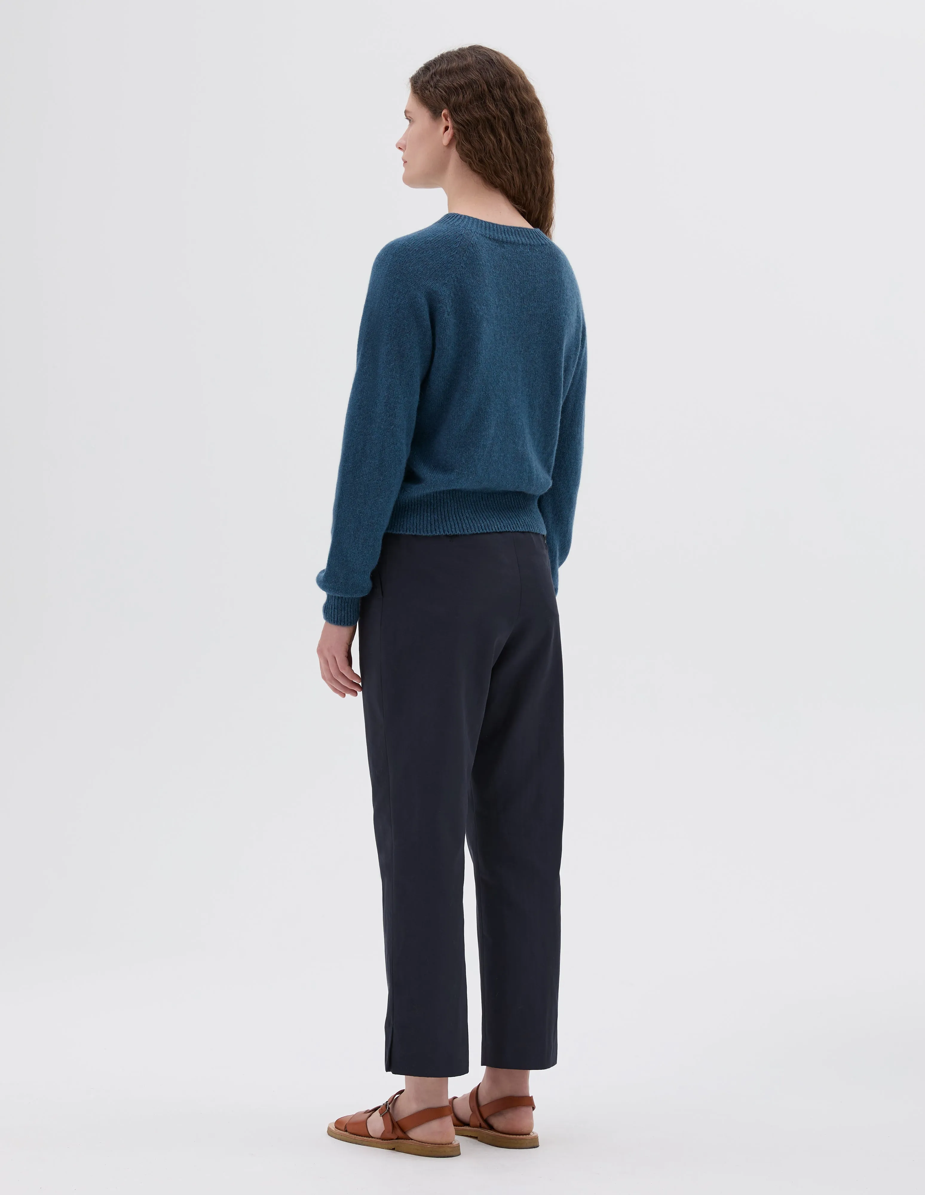 SHORT CLASSIC CREW NECK | ALPACA YAK | MINERAL BLUE sold by Margaret Howell product image thumbnail 3