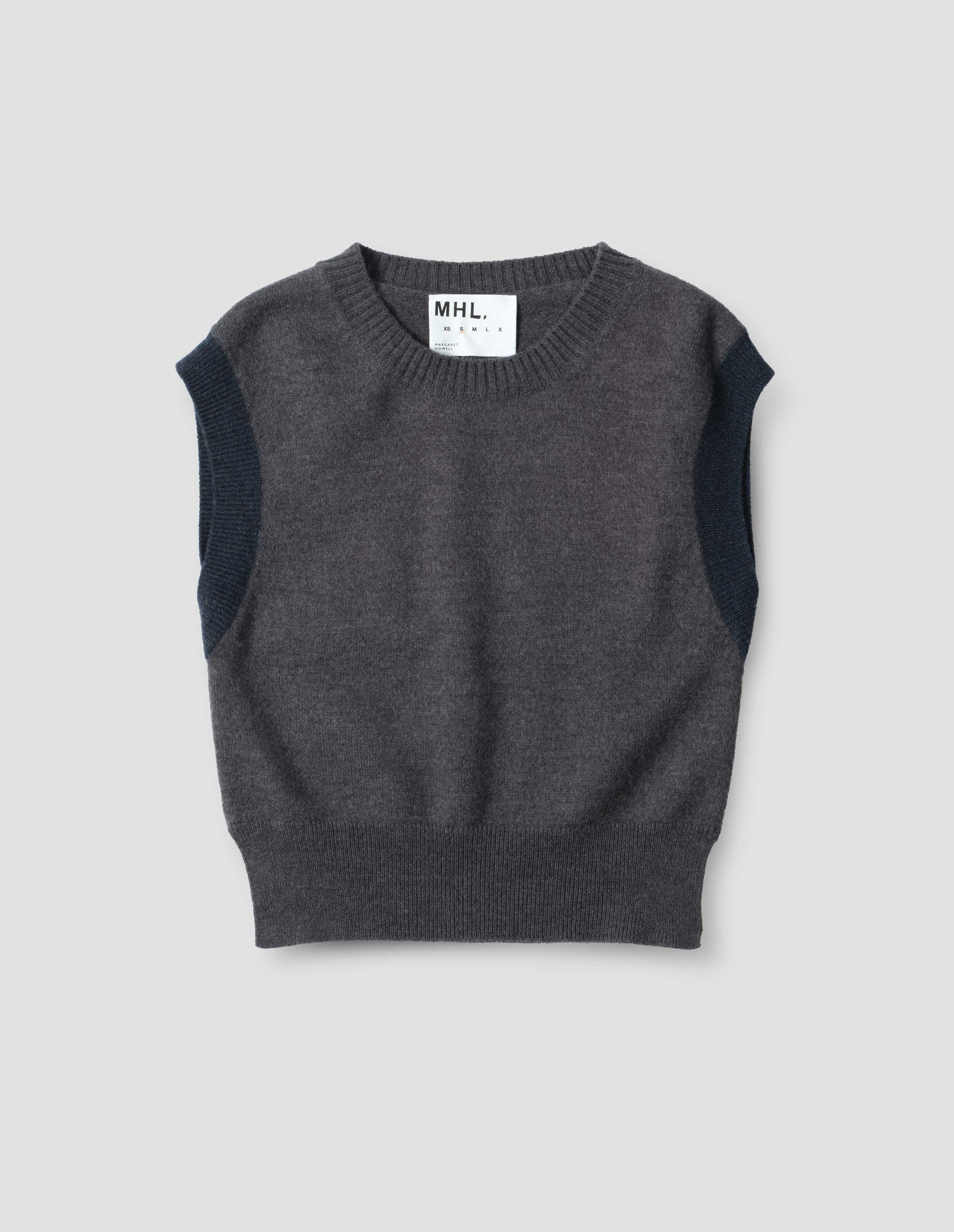 MHL. CREW NECK SLIPOVER | FELTED WOOL | DARK GREY sold by Margaret Howell